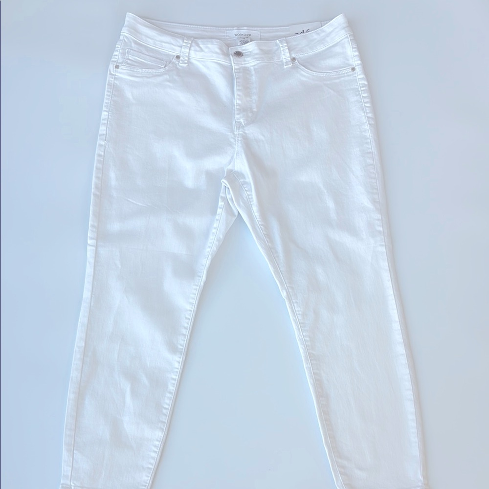 Workshop White Straight Ankle Jeans